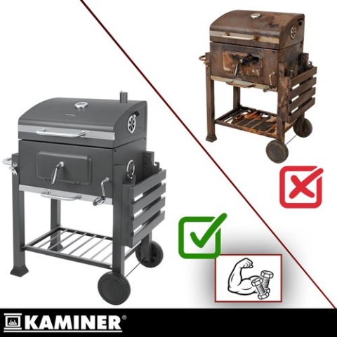 Grill ogrodowy z pokrywą 114x67x120cm Kaminer