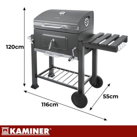 Grill ogrodowy z pokrywą 116x70x110cm Kaminer