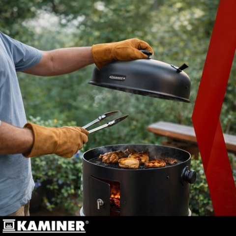 Grill ogrodowy z pokrywą 44x80x42cm Kaminer
