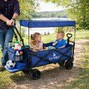 Wózek transportowy LUARO plażowy składany z daszkiem i siatką