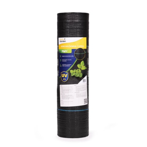 Agrowłóknina czarna agrotkanina UV 90g mata antychwastowa 1,1x50m kołki MulltiGarden