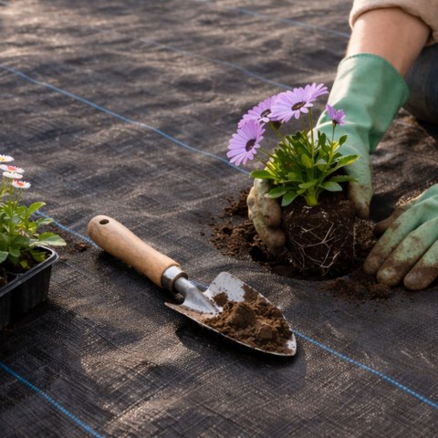 Agrowłóknina czarna agrotkanina UV 90g mata antychwastowa 3,2x50m kołki MulltiGarden