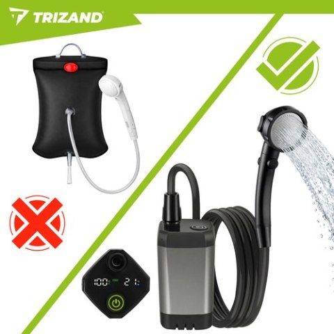 Prysznic turystyczny na akumulator 6000mAh Trizand