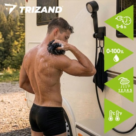 Prysznic turystyczny na akumulator 8000mAh Trizand