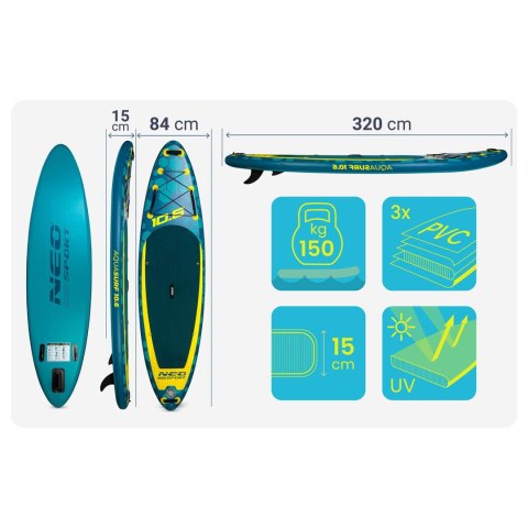 Deska SUP Aquasurf 320 x 84 x 15 cm Neo-Sport 170213