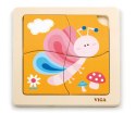 Viga Klocki drewniane 50136 Puzzle na podkładce - motylek