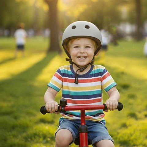 Kask rowerowy dla dziecka Trike Fix dziecięcy  LED M 55-58cm szary ciemny