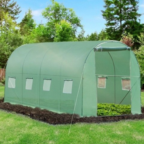 Szklarnia tunel ogrodowy foliowy 6x3x2 m 18 m² metalowy stelaż folia UV