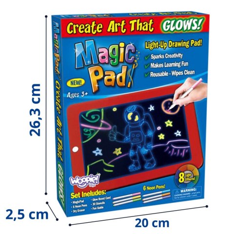 WOOPIE Magiczny Tablet Do Rysowania Neonowe Kolory