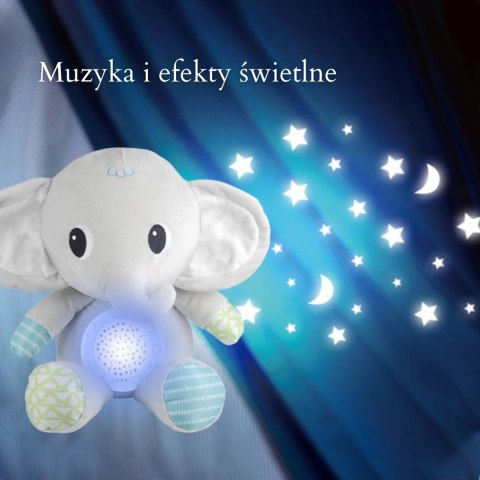 BABY Przytulanka Słonik Z Projektorem Uspokajacz 12 Melodii
