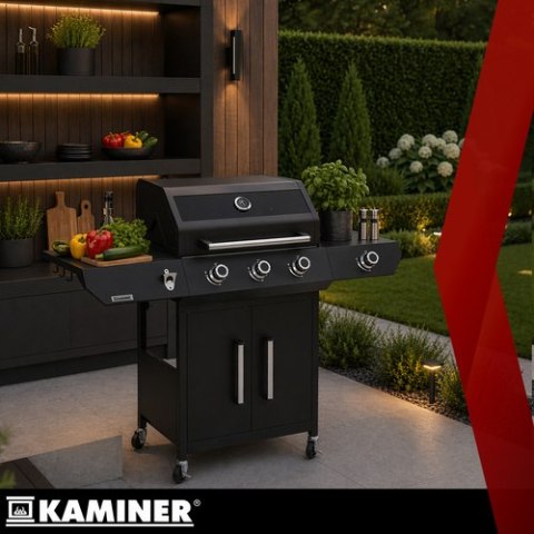 Grill gazowy 3+1 13.5kW Varen Black 4.0 Kaminer