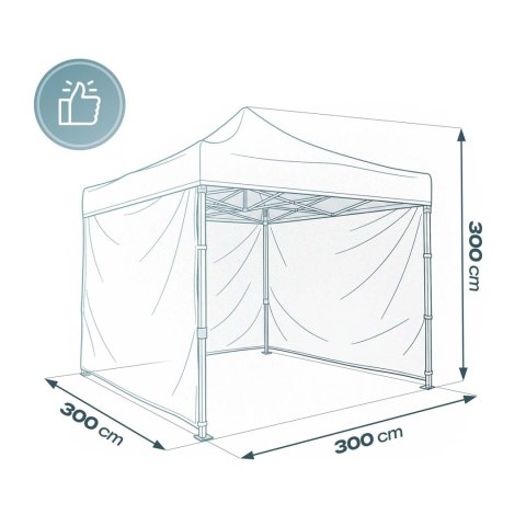 Pawilon ogrodowy 3 scianki 3 x 3m niebieski Plonos