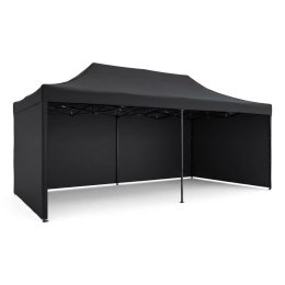 Pawilon ogrodowy 3 scianki 3 x 6m czarny Plonos