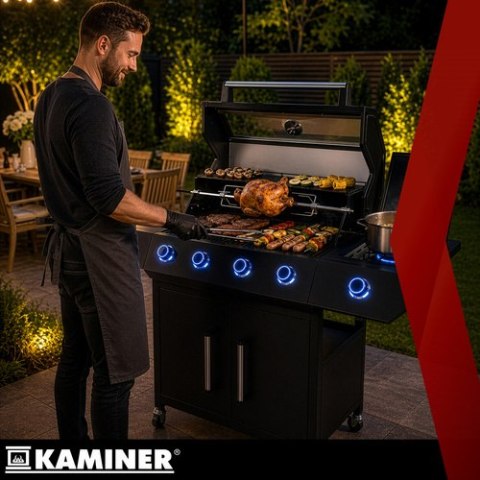 Grill gazowy 4+1 17kW Varen Black 5.0 Kaminer