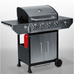 Grill gazowy ogrodowy żeliwny ruszt z pokrywą 4+1 palniki Berdsen BD-896