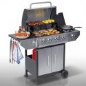 Grill gazowy ogrodowy żeliwny ruszt z pokrywą 4+1 palniki Berdsen BD-896