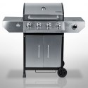 Grill gazowy ogrodowy żeliwny ruszt z pokrywą 4+1 palniki Berdsen BD-896