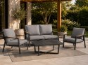Meble Ogrodowe Aluminiowe Sofa + Dwa Fotele + Stolik