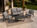 Meble Ogrodowe Aluminiowe Sofa + Dwa Fotele + Stolik