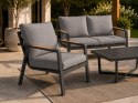 Meble Ogrodowe Aluminiowe Sofa + Dwa Fotele + Stolik