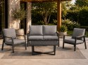 Meble Ogrodowe Aluminiowe Sofa + Dwa Fotele + Stolik