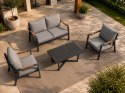 Meble Ogrodowe Aluminiowe Sofa + Dwa Fotele + Stolik