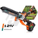 Piła łańcuchowa akumulatorowa 4.0Ah gałęziówka 10" 8" pilarka Humberg HM-437
