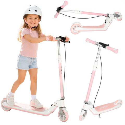Hulajnoga dla dzieci TRIKE FIX dwukołowa LED składana podwójne hamulce różowa
