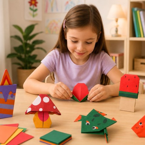 Kolorowy Zeszyt z Origami Dla Dzieci Zwierzęta Poziomy Trudności 30 Arkuszy
