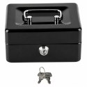 Mała Kasetka Na Pieniądze Metalowa Sejf Skrytka Na Klucz Czarna 13x10 cm