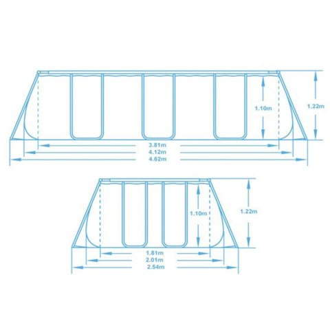 Basen ogrodowy stelażowy 412x201x122cm 18w1 Bestway 56456ND
