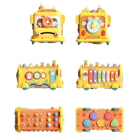 BABY Interaktywny Autobus Edukacyjny 6w1 Młoteczek Cymbałki +18 m
