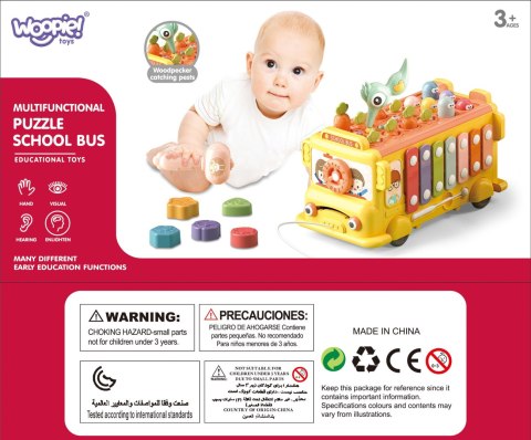 BABY Interaktywny Autobus Edukacyjny 6w1 Młoteczek Cymbałki +18 m