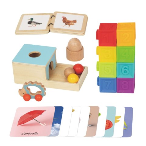 GREEN Box Pudełko XXL Montessori Edukacyjne 6w1 Sensoryczne 7-8 Miesięcy 26el. FSC