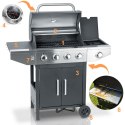 Grill gazowy ogrodowy żeliwny ruszt z pokrywą 4+1 palniki Berdsen BD-897