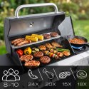 Grill gazowy ogrodowy żeliwny ruszt z pokrywą 4+1 palniki Berdsen BD-897