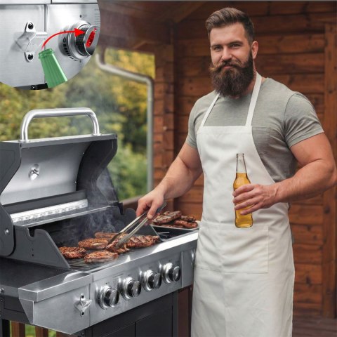 Grill gazowy ogrodowy żeliwny ruszt z pokrywą 4+1 palniki Berdsen BD-897