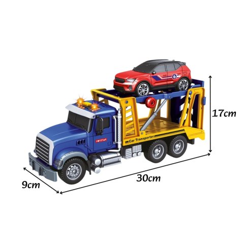 Laweta Ciężarówka Transporter Z Autkiem Światło Dźwięk