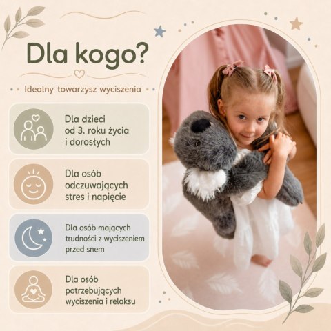 WOOPIE Pluszak Obciążeniowy Koala Antystresowy Sensoryczny Ciężkomiś Przytulanka 65cm 1500g