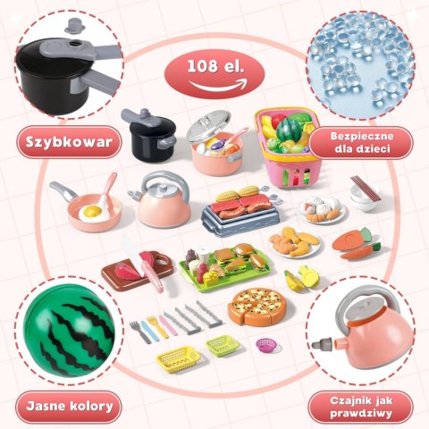 WOOPIE Zestaw Akcesoriów Kuchennych Zabawka do Gotowania 108 el