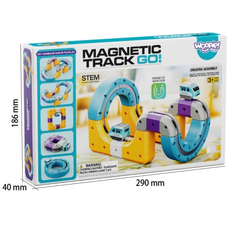 WOOPIE Zestaw Konstrukcyjny Magnetyczny Tor Kolejowy z Efektem Przyciągania 38 el.