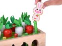 Sorter Montessori drewniany wózek złap robaczka marchewki układanka