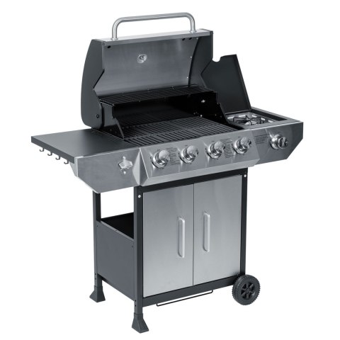 Grill gazowy ogrodowy żeliwny ruszt z pokrywą 4+1 palniki Berdsen BD-896
