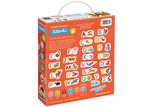 CzuCzu Puzzle do pary Literki alfabet zwierzęta - edukacyjne 24 pary ZA6692