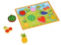 Układanka drewniana edukacyjne puzzle OWOCE dopasuj 8 ele