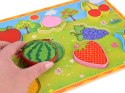 Układanka drewniana edukacyjne puzzle OWOCE dopasuj 8 ele