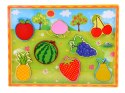 Układanka drewniana edukacyjne puzzle OWOCE dopasuj 8 ele