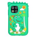Telefon smartfon dla dzieci aparat kamera karta 8GB zielony dinozaur