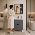 Szafka łazienkowa stojąca z umywalką + lustro zestaw mebli ModernHome