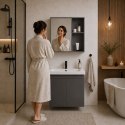 Szafka łazienkowa wisząca z umywalką + lustro zestaw mebli ModernHome
